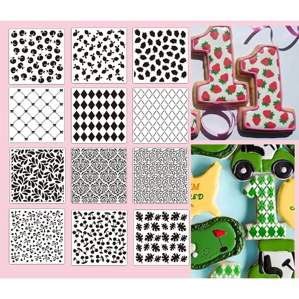 Cookies Pack - 12er-Pack Keksschablonen-Set mit Blumen-, Frucht- und