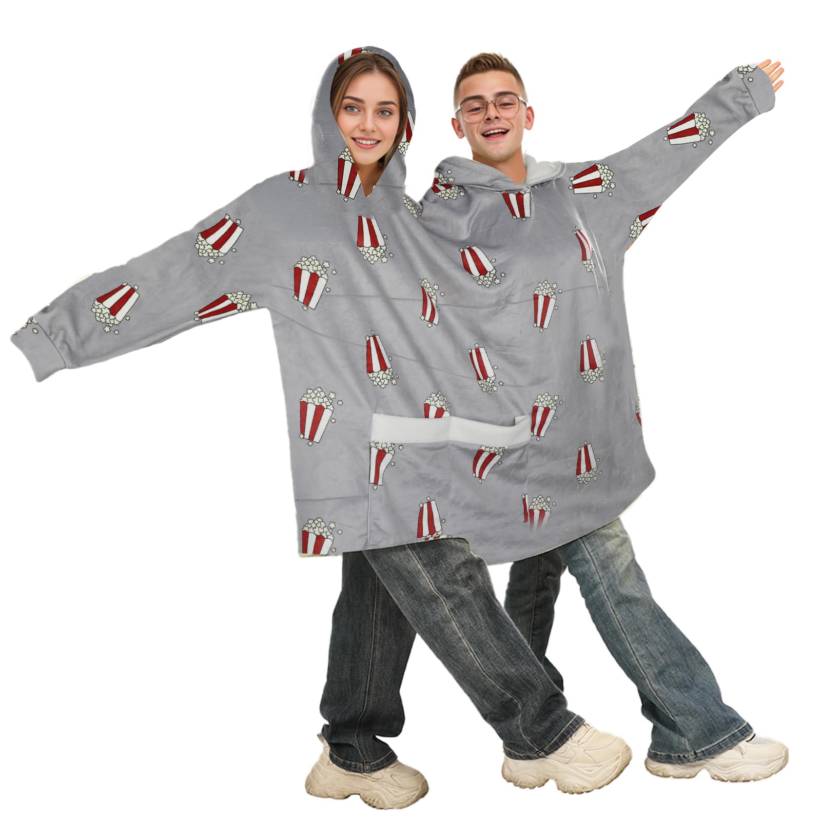 Popcorn - Popcorn-Druck, passende Paare, Pyjamas, Hoodies, lustige