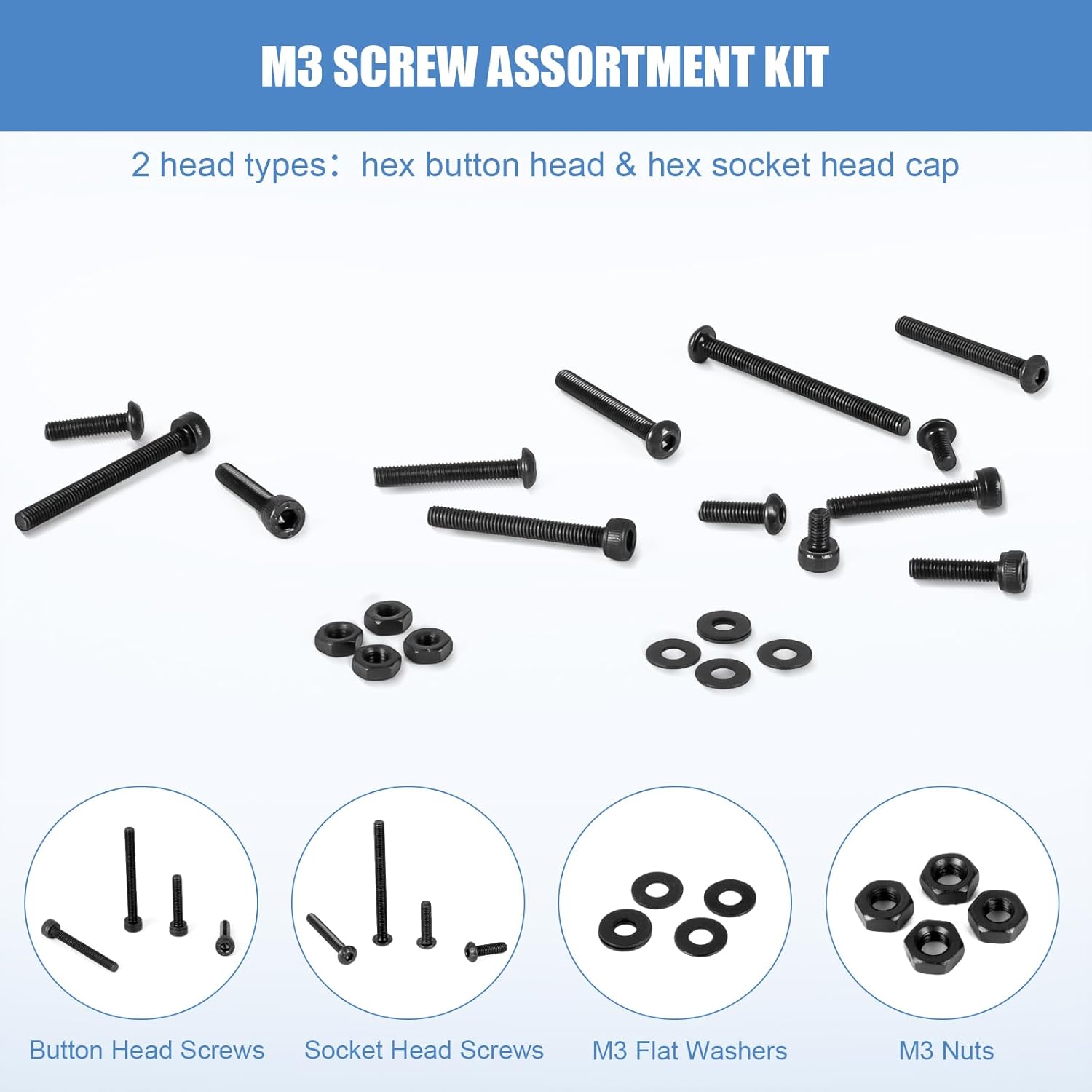 1600-teiliges M3 Metrisches Sc – Nuts Mix Bewertung und Preis